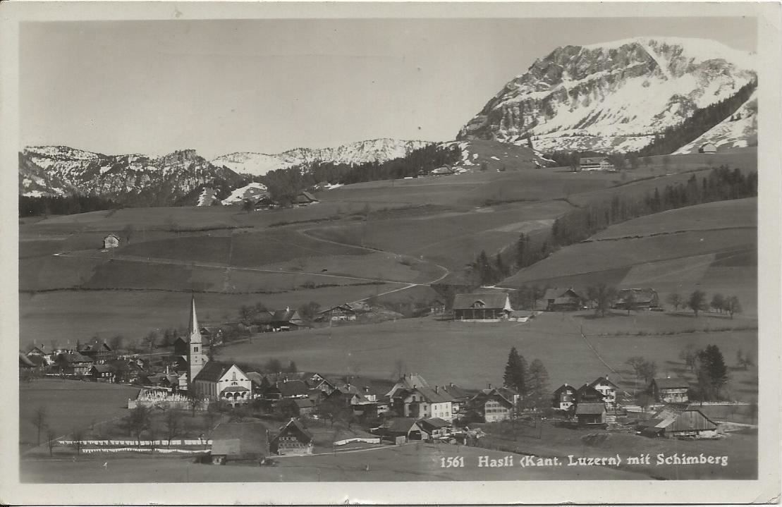 Cartoline postali: Hasle, Hasli LU mit Schimberg Entlebuch 1932 Briefmarke – Difettoso da Ennetmoos venduto da Ambuman