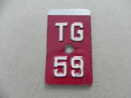 Velo Rad Nummer Velonummer 1959 TG 59 Thurgau Geschenk