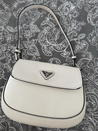PRADA Cleo Schultertasche Weiss Leder – Original – Vintage