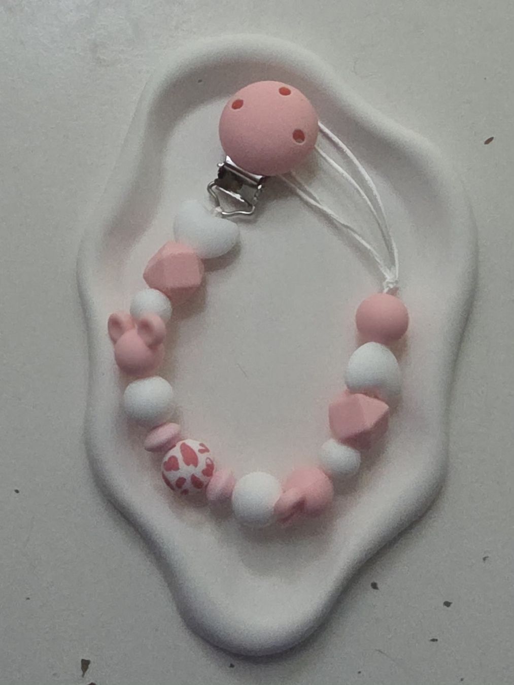 Succhiotti & catenelle porta ciuccio: Pacifier Clip Silicone Beads – Nuovo (secondo la descrizione) da Romont FR venduto da mar_8lw6 1
