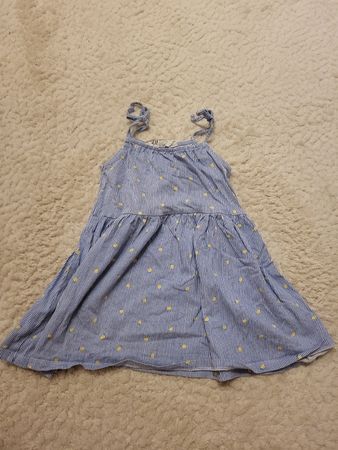 H&M Kleid, Grösse 92, Sommerkleid, Blau mit Zitronen Muster