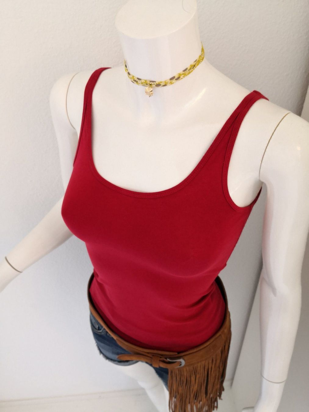 Mango Top: 🤩MANGO BASIC STRETCH TRÄGER TOP ROT NEU – Nuovo (secondo la descrizione) da Olten venduto da Naja-Twins-Twins 8
