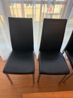 6 schwarze Lederstühle - gebraucht