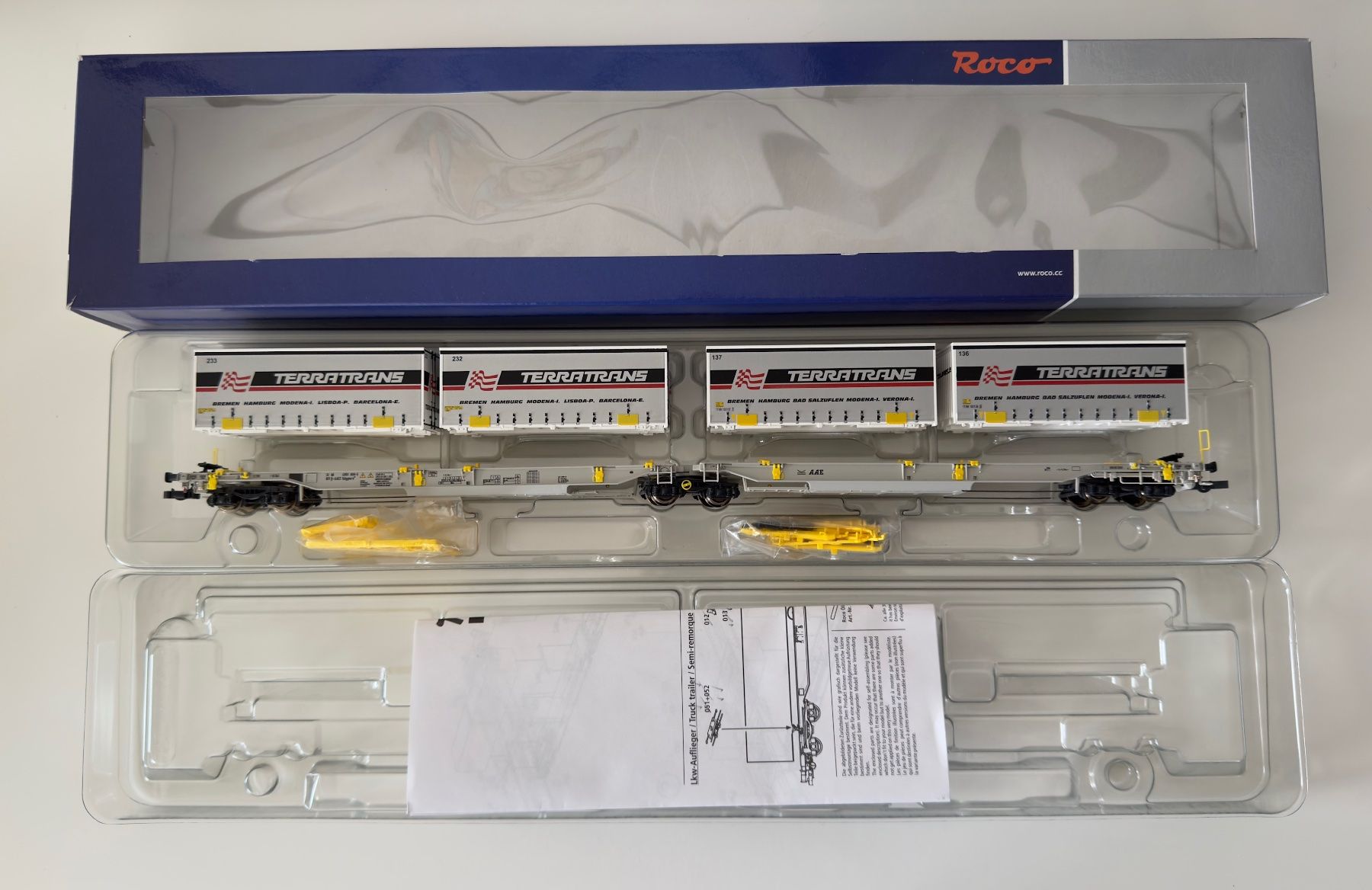 Wagon ROCO 67396 Doppeltaschen-Gelenkwagen T2000 AAE Terratrans - Échelle HO - Alimentation CC