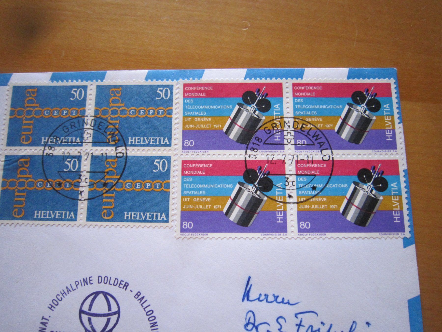 Tutti i francobolli: Ballonposto 1971 Stempel GRINDELWALD – Usato da Giubiasco venduto da sal_9j6w 2