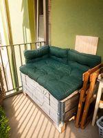 Paletten Lounge mit Stauraum inkl. Kissen für Balkon