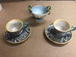 Belle tasse et soucoupe en ceramique italienne Deruta