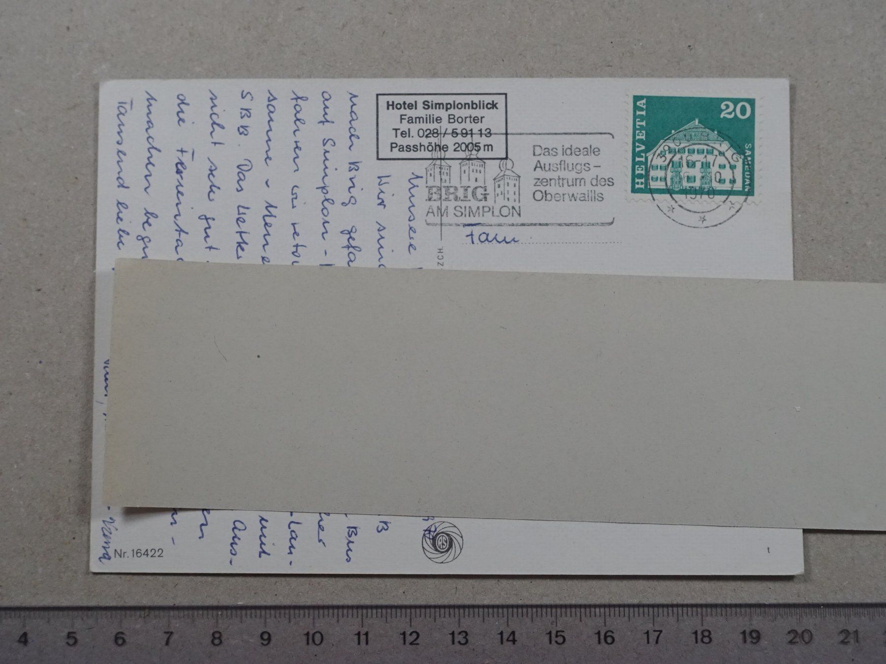 Ansichtskarten: Simplon, Simplonpass, 1970 – Gebraucht aus Lenzburg von fh1 1