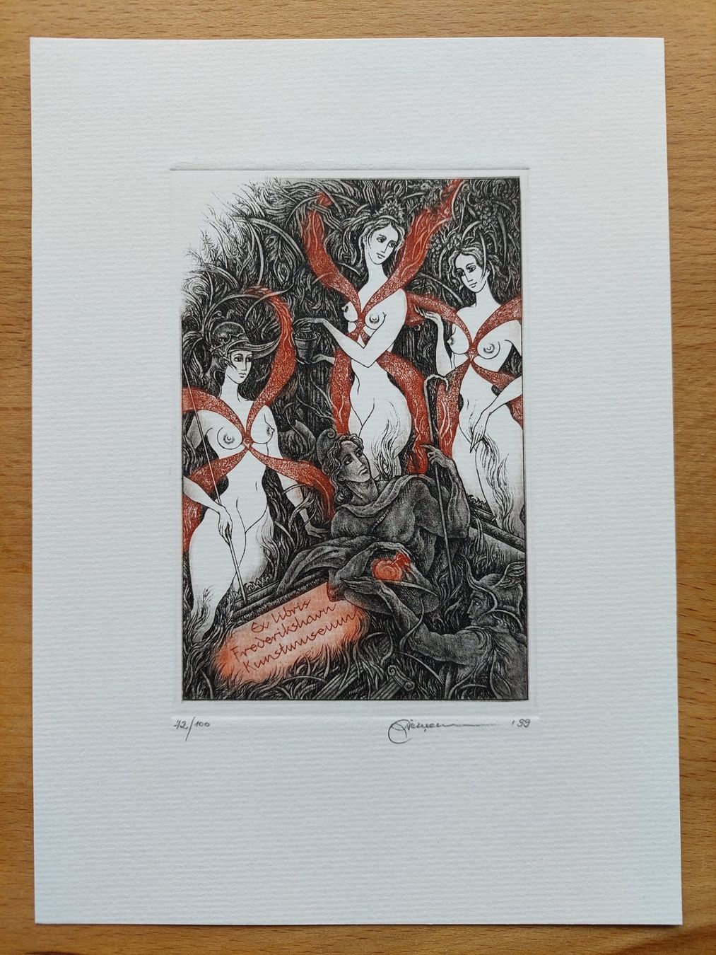 Gemälde: Exlibris Natalija Cernetsova - Original Farbradierung sign. – Gebraucht aus Obfelden von Exlibris-Art