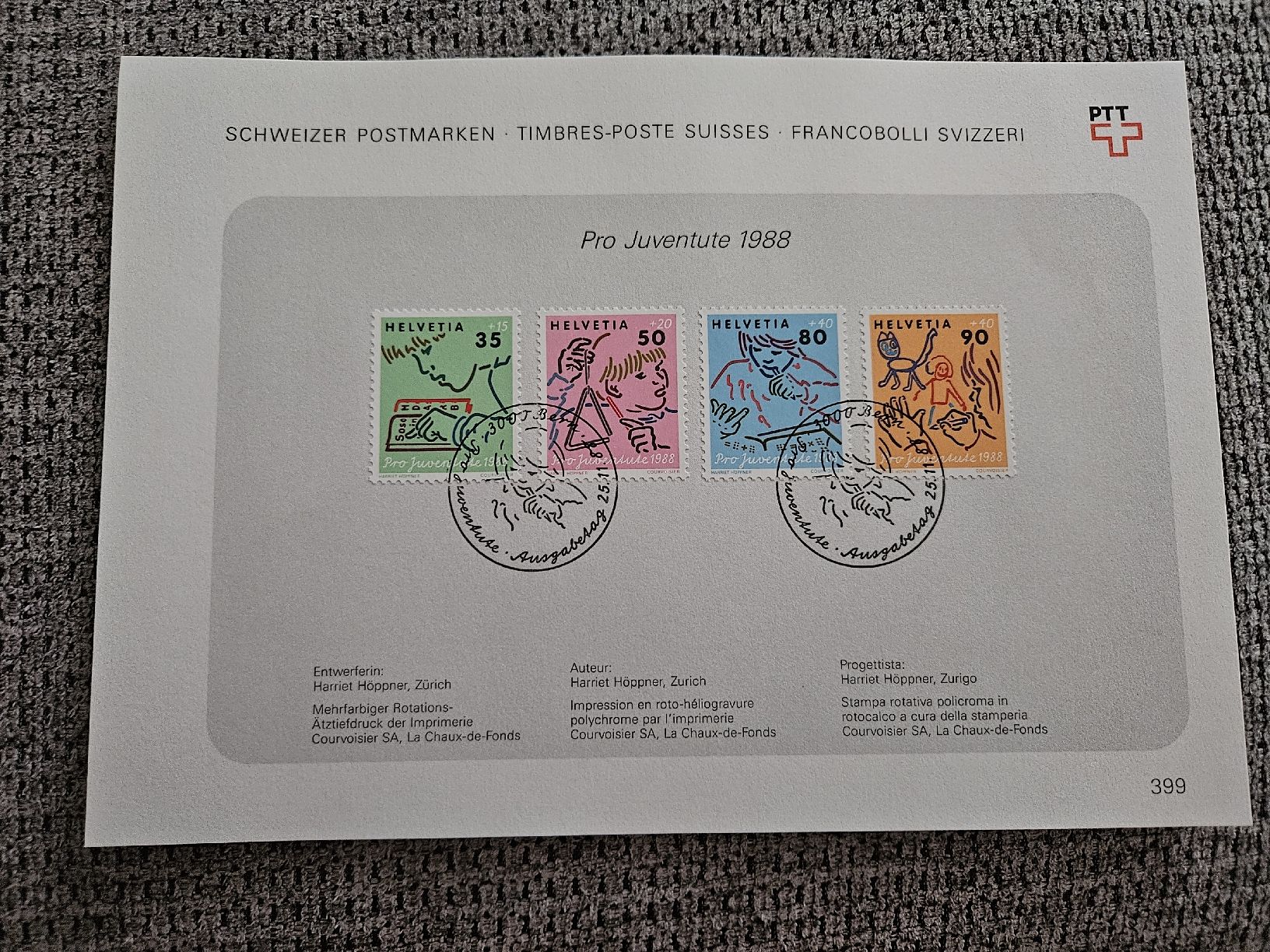 Tutti i francobolli: Schweizer Postmarken Helvetia Pro Juventute 1988 – Nuovo e nell'imballaggio originale da Chur venduto da Kohla1980 3