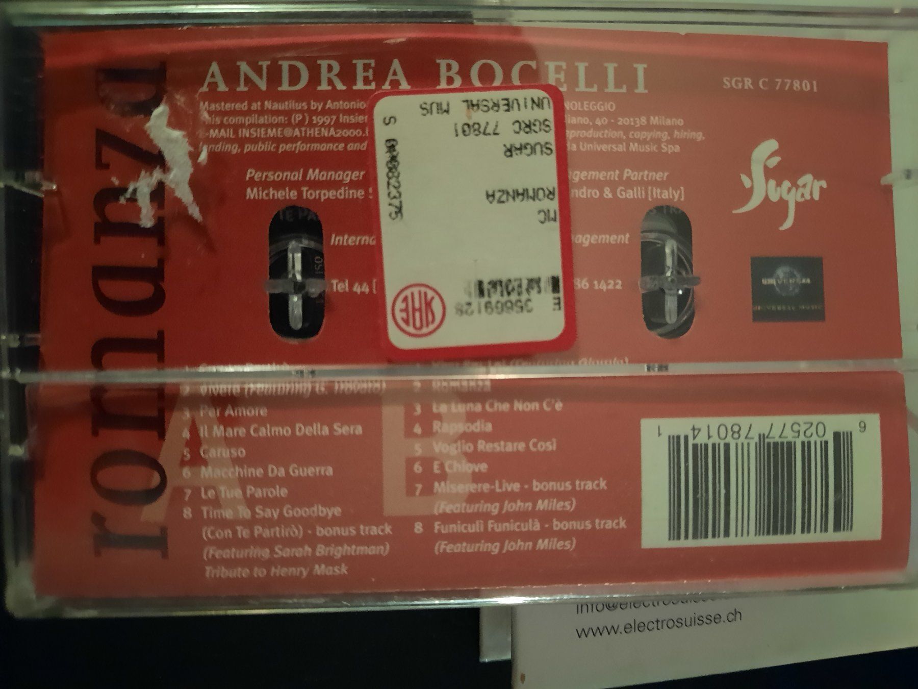 Musicassette: MC Romanza Andrea Bocelli – Usato da Biasca venduto da Old_6blh 1