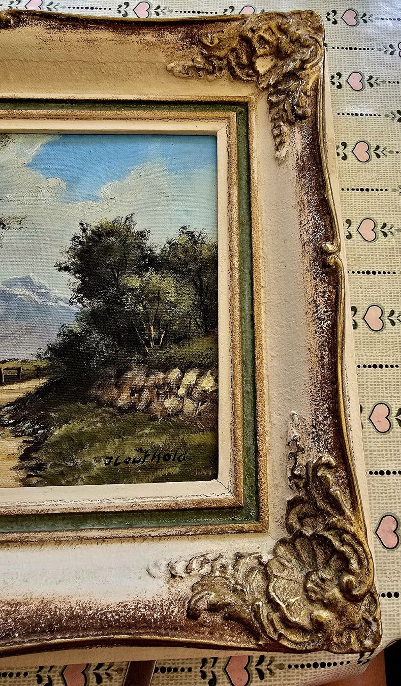 Dipinti: Ölgemälde Landschaft J. Leuthold mit Rahmen 39x36cm – Usato da Agasul venduto da ire_h9wl 2