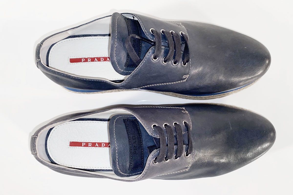 Prada Scarpe da donna: Prada Schnürschuhe Leder dunkelblau Gr.40 – Nuovo (secondo la descrizione) da Ballwil venduto da ClassicGallery 6