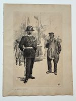 Lithografie David Estoppey Gendarme et Portefaix Genf 1901