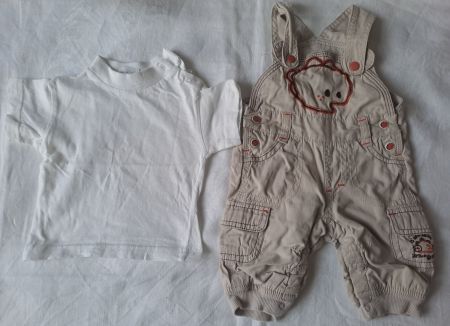 Salopette + T-shirt pour garçon Taille 50/1mois