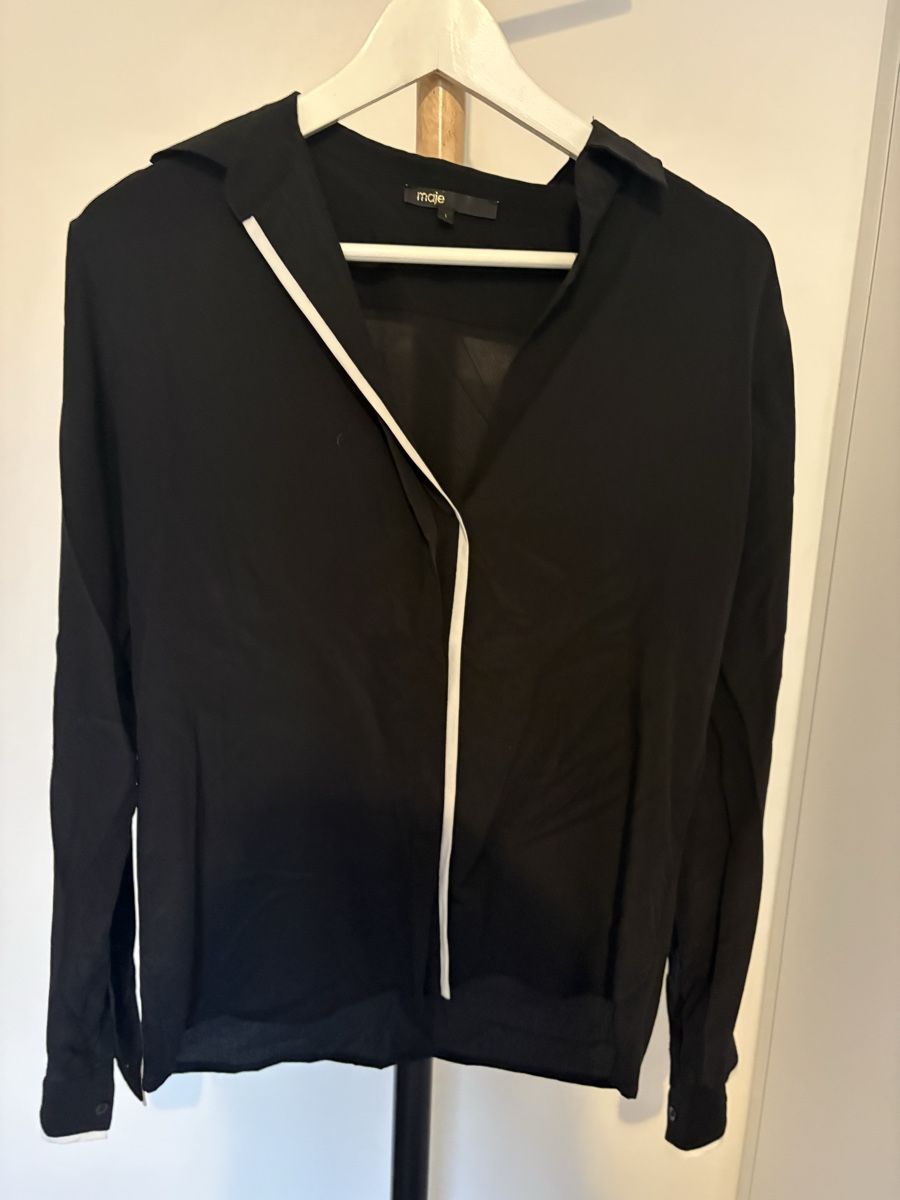 Maje Blusen: Maje black silk blouse 100% - Size 36 – Gebraucht aus Genève von ane_dr7w