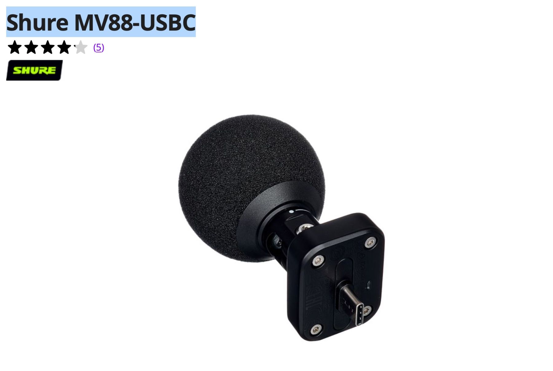 Microphones: Shure MV88 USB-C – Neuf (Voir description) à Grosshöchstetten par Muvako 2