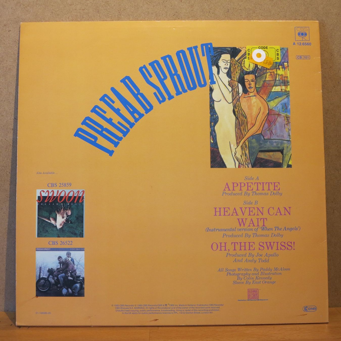 Dischi in vinile: Prefab Sprout - Appetite / Maxi Single- 45 RPM / LP – Usato da Zürich venduto da Naim60 1