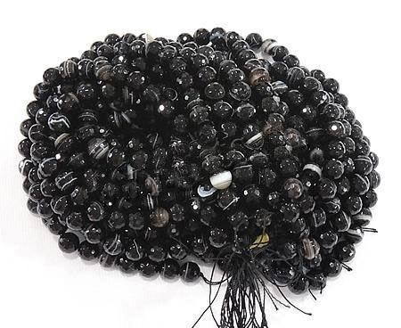 Edelsteine: Achat Madagaskar 4mm 1 Strang schwarz – Neu (gemäss Beschreibung) aus Alpnachstad von perlengaby 1