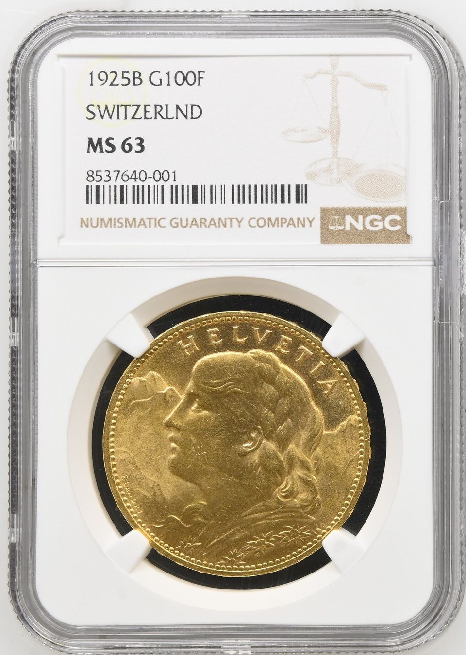 Alle Münzen: Schweiz 1925 100 Franken NGC MS 63 – Gebraucht aus Bern von numismatictops 1