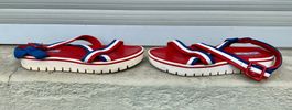 Superbes sandales en cuir MIMISOL bleu blanc rouge n.38