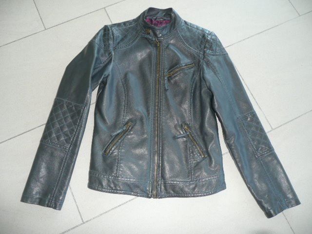 Jacken & Mäntel: Jacke aus Kunstleder blau Gr 152 – Gebraucht aus Zug von falama
