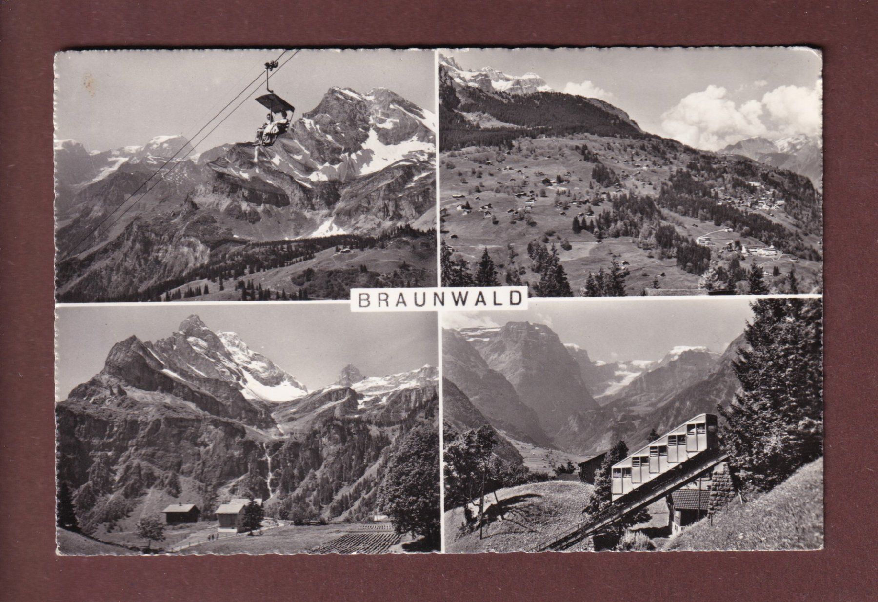 Cartoline postali: BRAUNWALD - 4 Bilder – Usato da Pully venduto da nicecards-shop