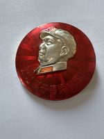 Insigne Mao Zedong rouge métal