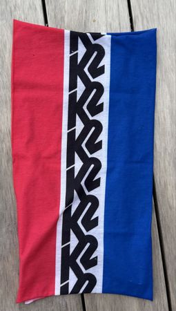 K2 Schlauchtuch Rot Blau Schwarz Logo Unisex guter Zustand