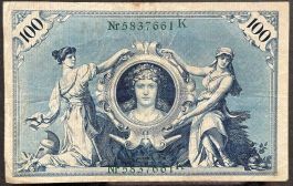 Alte 100 Mark Reichsbanknote, Berlin, 7. Februar 1908!