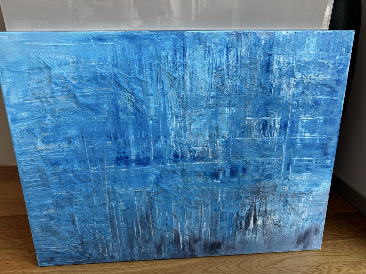 Gemälde: 60 x 80 cm Abstrakt Blautöne Schweizer Kunst – Neu (gemäss Beschreibung) aus Zürich von LuxuryJewellery