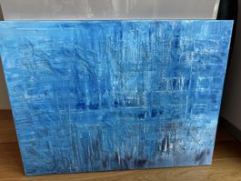 60 x 80 cm Abstrakt Blautöne Schweizer Kunst