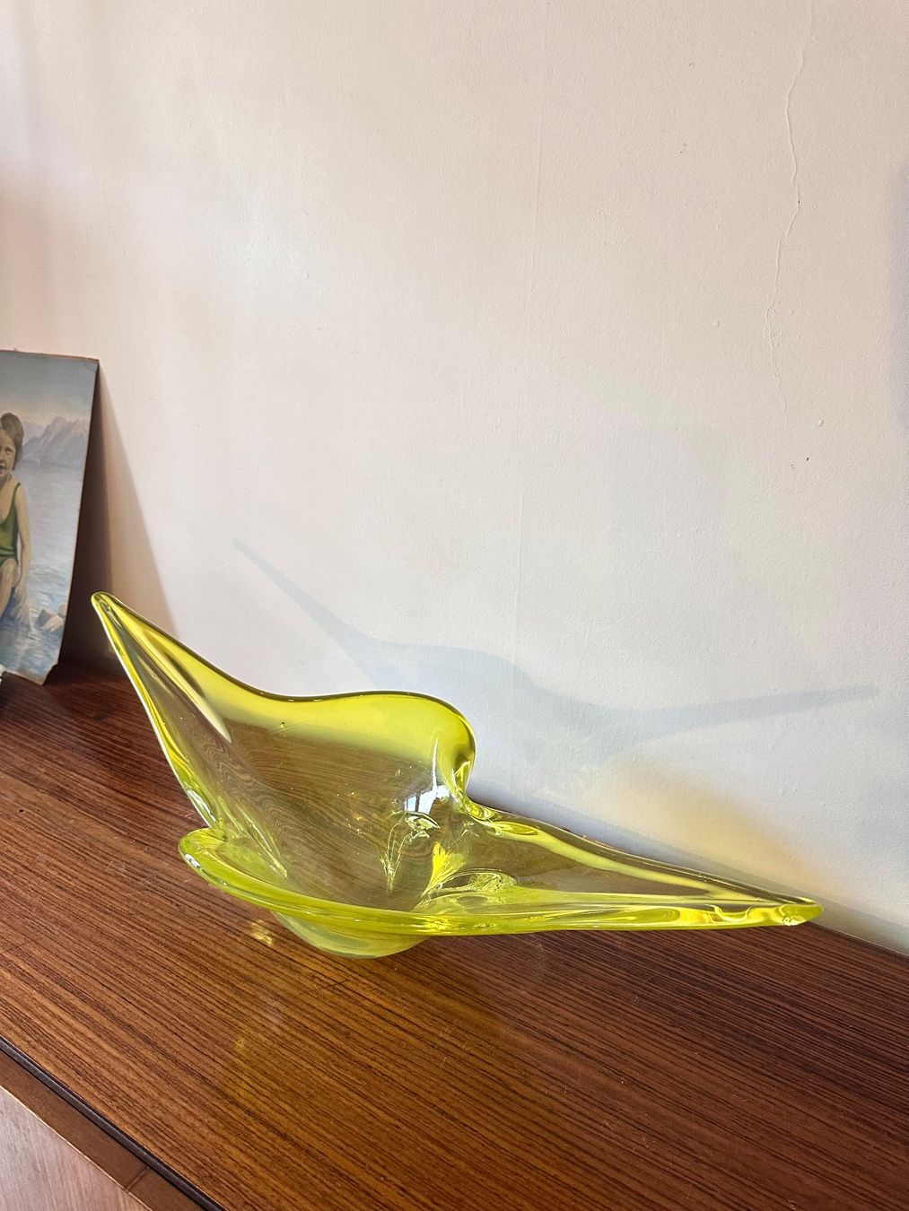 Murano Servierplatten: Plat en verre Murano jaune vintage – Gebraucht aus Lausanne von jul_v9ht 1