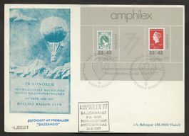Ballon HB-BOX Schweiz 1977 Niederlande Luftpost AMPHILEX