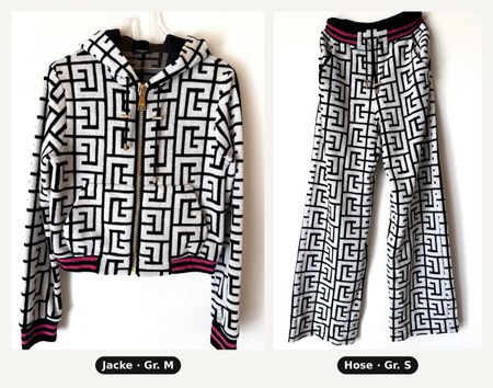 BALMAIN Paris Monogramm Set Jacke Gr. M & Hose Gr. S