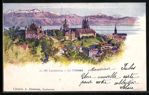 Cartoline postali: Litho Lausanne, Panorama et le Chateau – Usato da Berlin venduto da bartko-reher