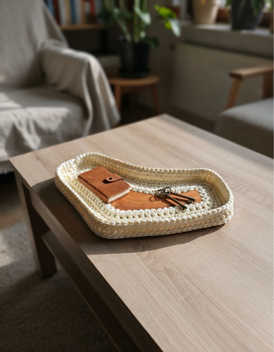 Tutte le decorazioni: Edle Designer Häkel-Schale mit echtem Kirsch-Ast-Holz – Nuovo (secondo la descrizione) da Bichwil venduto da VintaCraftStudio