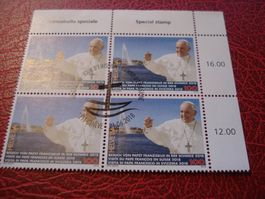 Marke Papstbesuch Genf, 2018, FDC + Lose 4erblock ET-o