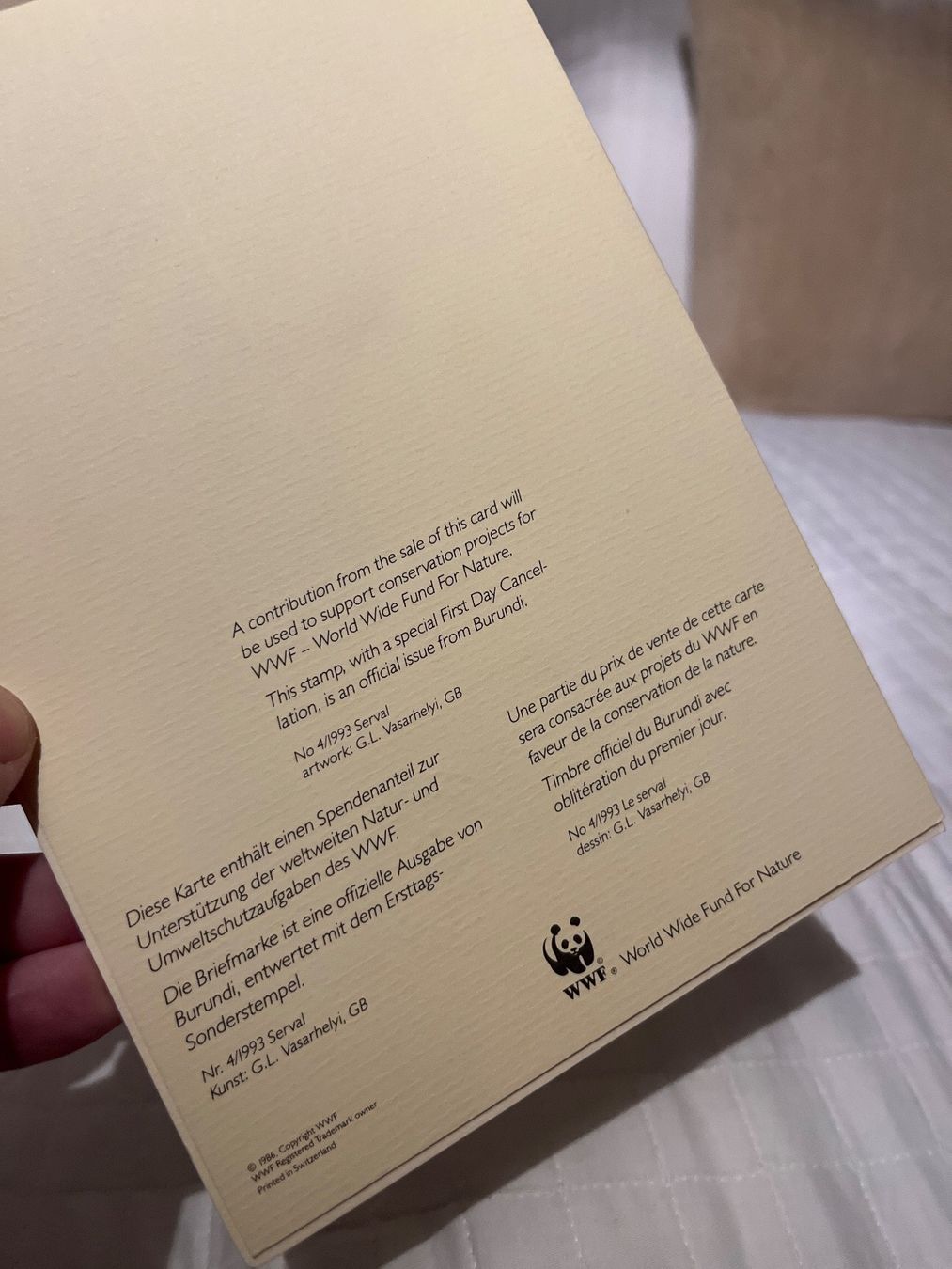 Tutti i francobolli: WWF Briefmarke Weihnachten Burundi – Nuovo (secondo la descrizione) da Zürich venduto da engebrunau 5