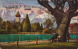 1915 AK Thunersee _ Scherzligen - Kirche mit Stockhornkette