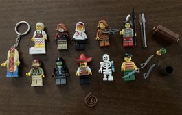 11 Lego Figuren Set Lot Pirat Indianer Mexikaner Skelett