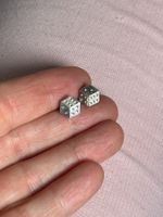 Glückswürfel Ohrstecker - echt Silber (7mm max)