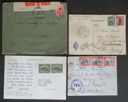 SOUTH WEST AFRICA: 4 envois postaux, des années 1917 à 1947