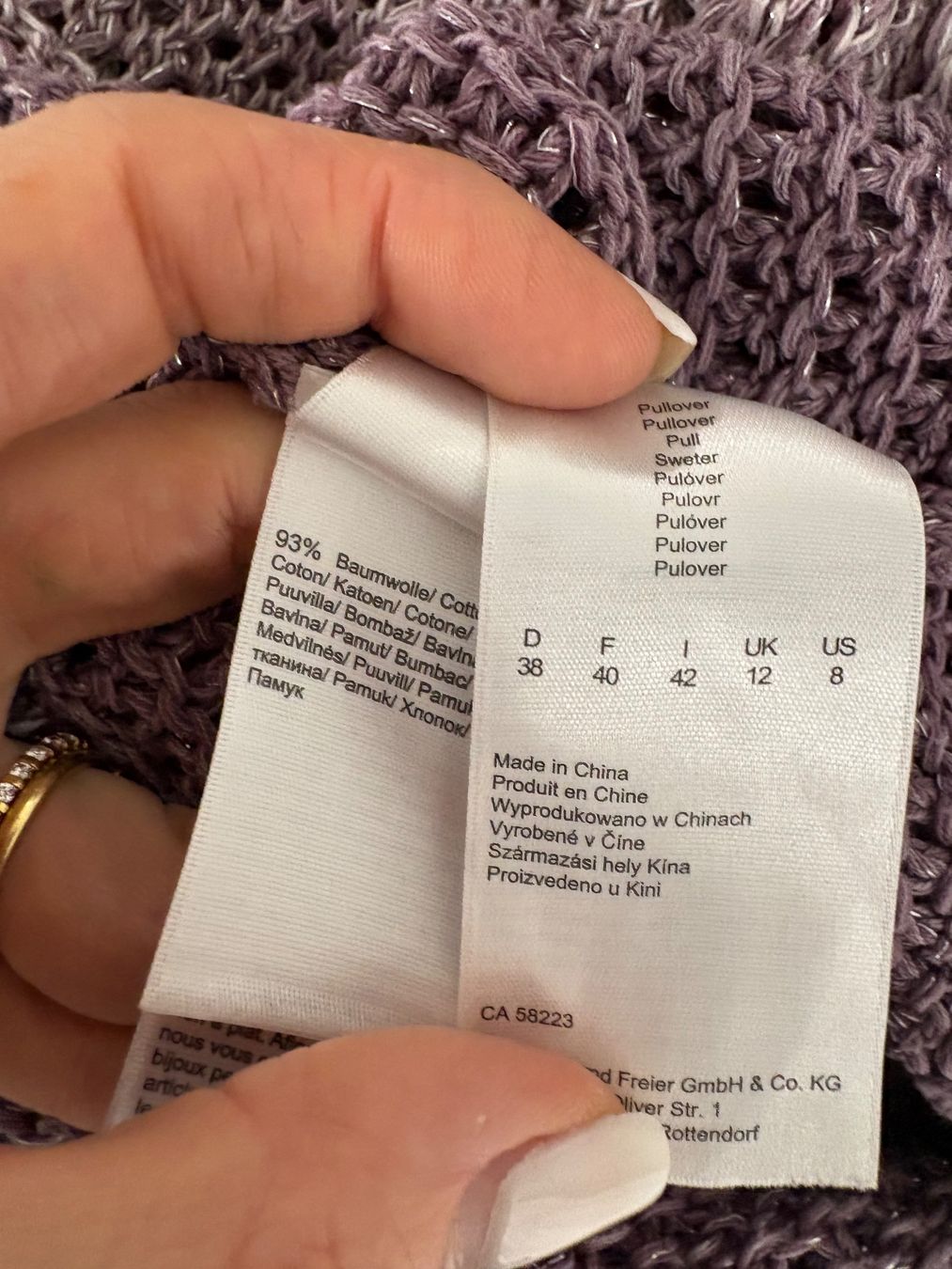 S.Oliver Maglioni & Felpe: S. Oliver leichter Strickpullover lila Glitzer 38 – Usato da Regensdorf venduto da secondchancefashion 4