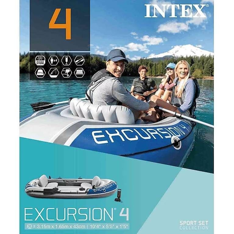 Barche: Bateau Intex Excursion4, moteur électrique, batterie, bimini – Usato da Plan-les-Ouates venduto da Baumsy 2
