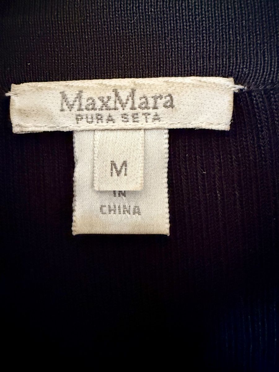 Max Mara Camicette: MaxMara Black Zip-Up silk Cardigan  – Usato da Oberwil b. Zug venduto da fis_2wtq 1
