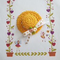 Mini Sommerhut Strohhut gehäkelt, cappellino uncinetto  795