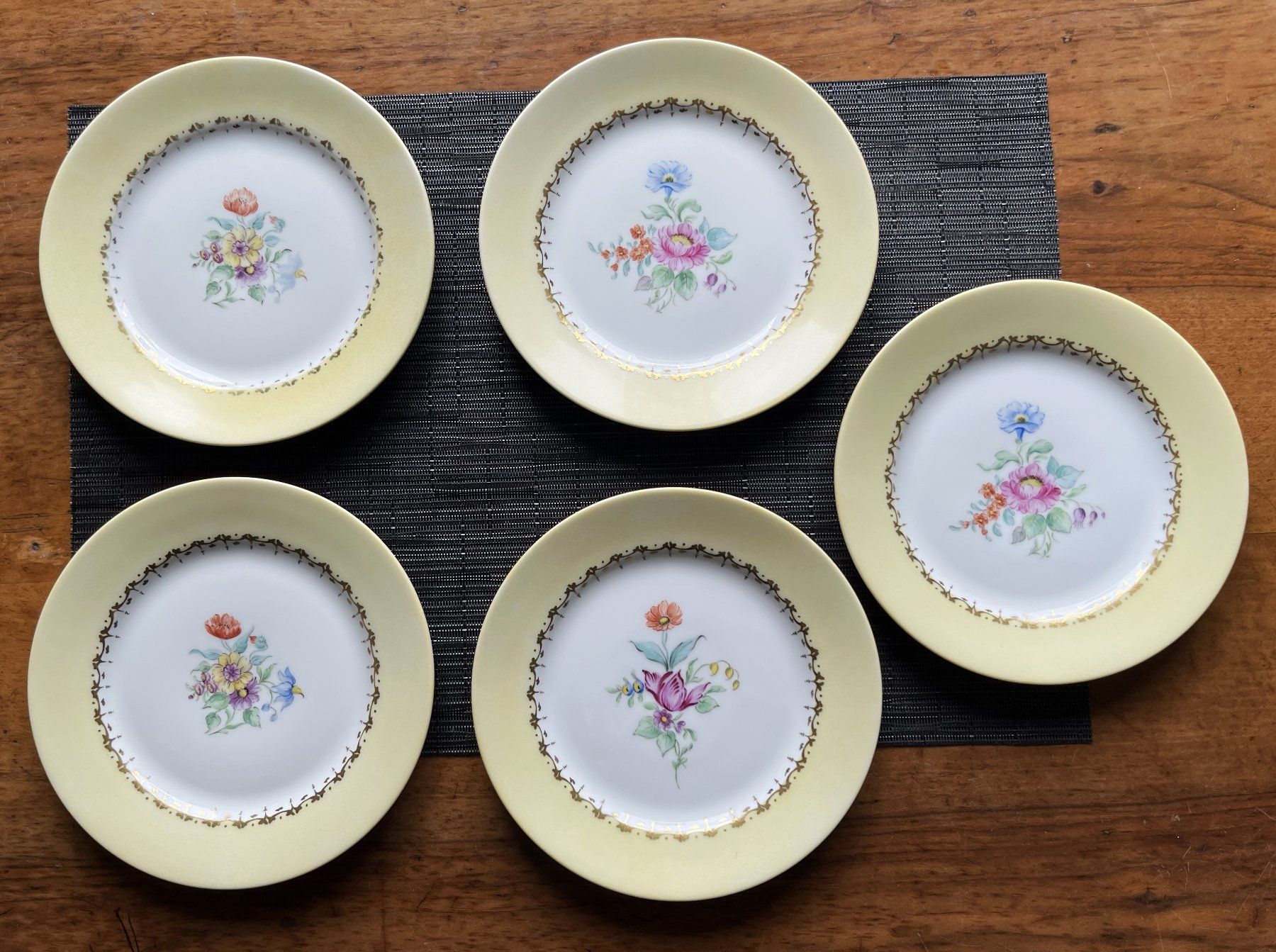 Rosenthal Piatti: Rosenthal Germany Porzellan, 5 Dessertteller Dekor Blumen – Nuovo (secondo la descrizione) da Arlesheim venduto da Pyramide88 1