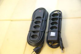 2x Steckdosenleisten schwarz - neu