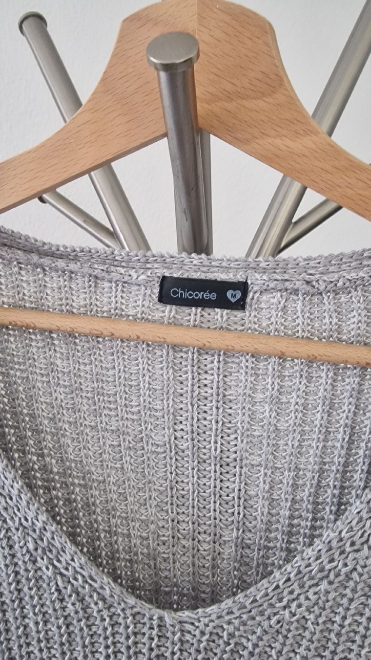 Pulls & Sweat-shirts: Chicorée Grobstrick-Pullover / Longpullover Gr. M Hellgrau – Neuf (Voir description) à Zofingen par stm_dl82 1